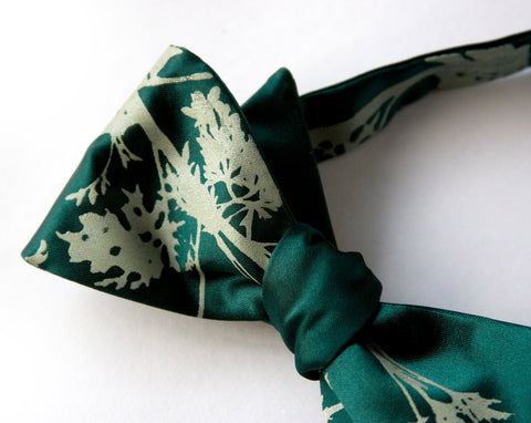 Absinthe Bow Tie, Wormwood Leaf Print