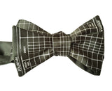 Olive Green Accountant Bow Tie, Ledger Paper Print bowtie, by Cyberoptix