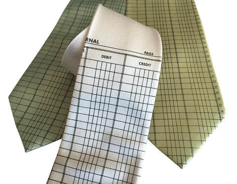 Accountant Necktie, Ledger Paper Tie