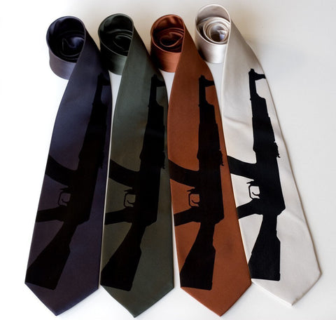 Rifle Print Necktie, AK-47 Tie