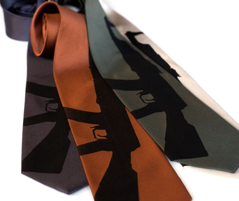 Rifle Print Silk Necktie, AK-47 Tie
