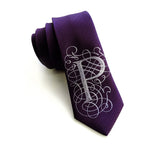 Initial Silk Necktie. "AlphabeTIES" Custom herringbone silk tie