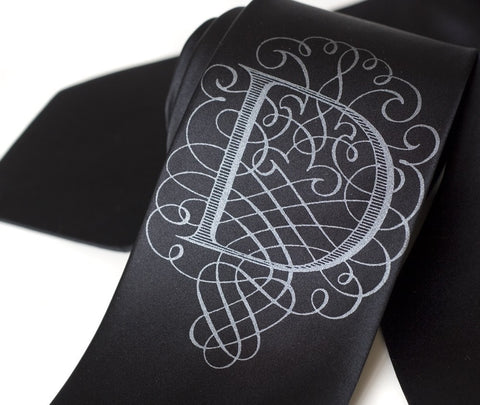 Initial Silk Necktie. Personalized "AlphabeTIES" Tie