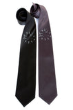 Altimeter Necktie. Ice print on black and charcoal