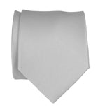 Aluminum grey solid color necktie. Silver tie no print, by Cyberoptix Tie Lab.