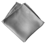 Solid color silver pocket square, by Cyberoptix. Fine woven stripe texture