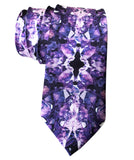 Amethyst Crystal Necktie, Purple Geode Tie, narrow width. By Cyberoptix