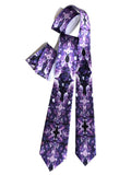 Amethyst Crystal Neckties, Purple Geode Ties, skinny + narrow width. By Cyberoptix
