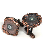 Amethyst Stalactite Slice Cufflinks, electroformed crystal cuff links