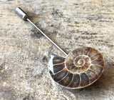 Ammonite Lapel Pin, fossil shell stick pin