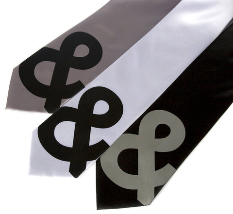 Ampersand silk necktie. Helvetica font tie.