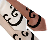 Fancy Ampersand neckties. Black on cream, champagne, pale copper