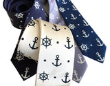 Anchor and Wheel Neckties, Nautical Print Ties by Cyberoptix