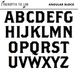 Cyberoptix Angular Block font for monograms, Brothers