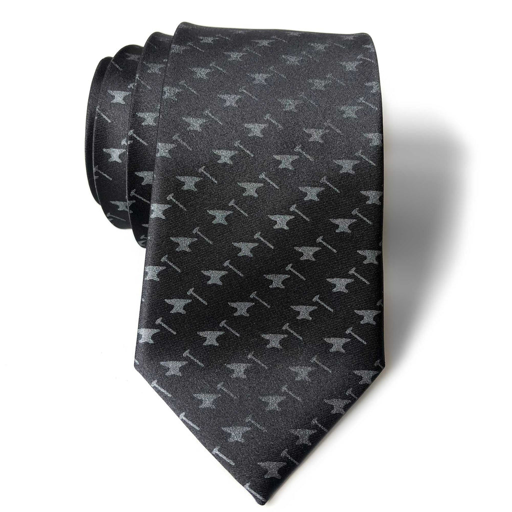 Anvil Necktie. Blacksmith, Metalworking Print Tie