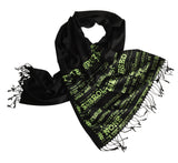 Apollo 11 Source Code Pashmina Scarf, black and green. Cyberoptix