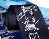 Apollo Soyuz Necktie, navy blue NASA tie, by Cyberoptix