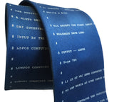 Apollo 11 Source Code Necktie, French Blue. By Cyberoptix