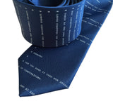 Apollo 11 Source Code Silkscreen Necktie, French Blue. By Cyberoptix