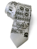 Silver Apollo Lunar Lander necktie