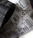 Apollo Cockpit ties: Dove grey on black, charcoal, white