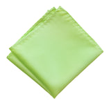 Apple Green Pocket Square. Light Green Solid Color Satin Finish, No Print, by Cyberoptix