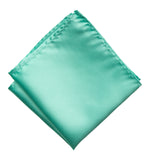 Aqua Blue Pocket Square. Blue Green Solid Color Satin Finish, No Print, by Cyberoptix