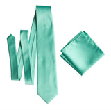 Blue Green Solid Color Pocket Square. Aqua Blue Satin Finish, No Print for weddings, by Cyberoptix