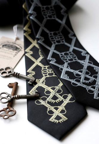 Skeleton Keys Necktie, Argyle Print Tie