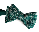green atomic print bow tie