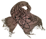 atomic print scarf, black on driftwood