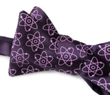 Atom Print Bow Tie, eggplant purple. Cyberoptix