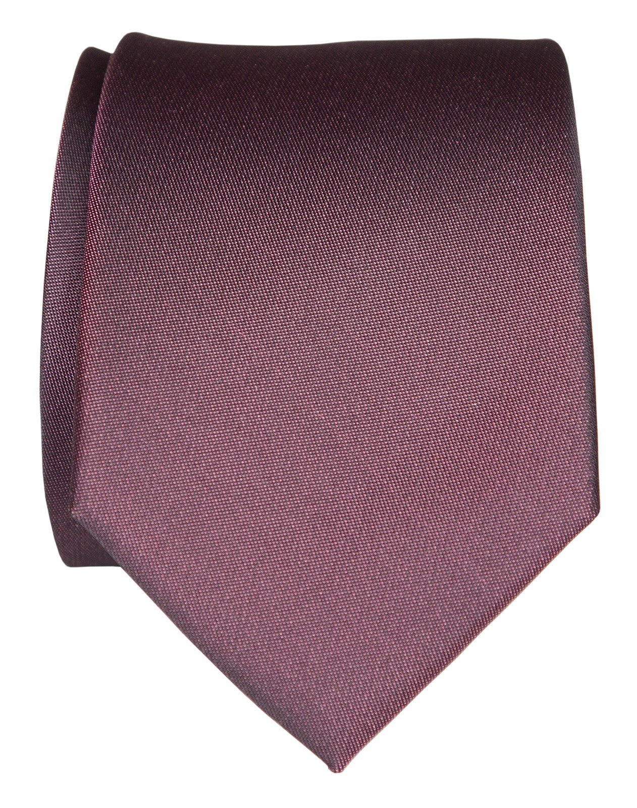 Aubergine Shot Necktie. Dark Purple Solid Color Woven Silk