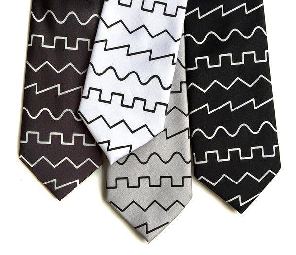 Oscillator waves silk necktie, by Cyberoptix