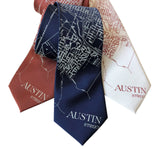 Austin, Texas Necktie, Vintage Map Print Tie, by Cyberoptix