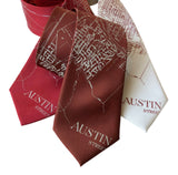 Austin City Map Tie, Lone Star State Necktie, by Cyberoptix