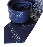 Austin Street Map Tie, Texas Print Necktie, by Cyberoptix