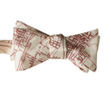 Austin Texas Map Bow Tie, Rust on Cream Tie, by Cyberoptix