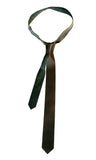 skinny black leather necktie by cyberoptix