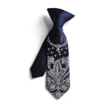 navy blue clip on bandanna tie