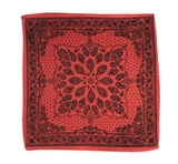 rust red bandana print pocket square