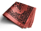 dark salmon bandana print pocket square