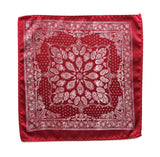 mens red bandana print pocket square