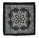 black and white bandana print pocket square