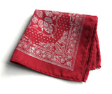 red bandana print pocket square