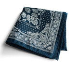 blue bandana print pocket square