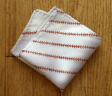 white baseball pocket square