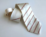 cream Baseball Stitching necktie