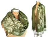 Moss green beer pashmina scarf, by Cyberoptix