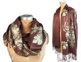 Dark brown hops and wheat scarf, by cyberoptix